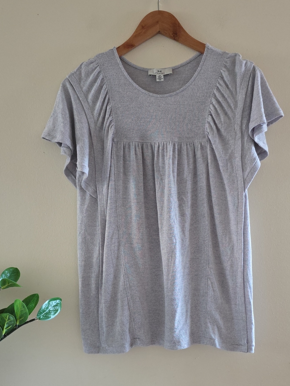 H By HALSTON Soft Knit SL Scoop Neck Blouse - S